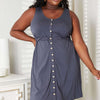 Sleeveless Button Down Magic Dress - Charcoal