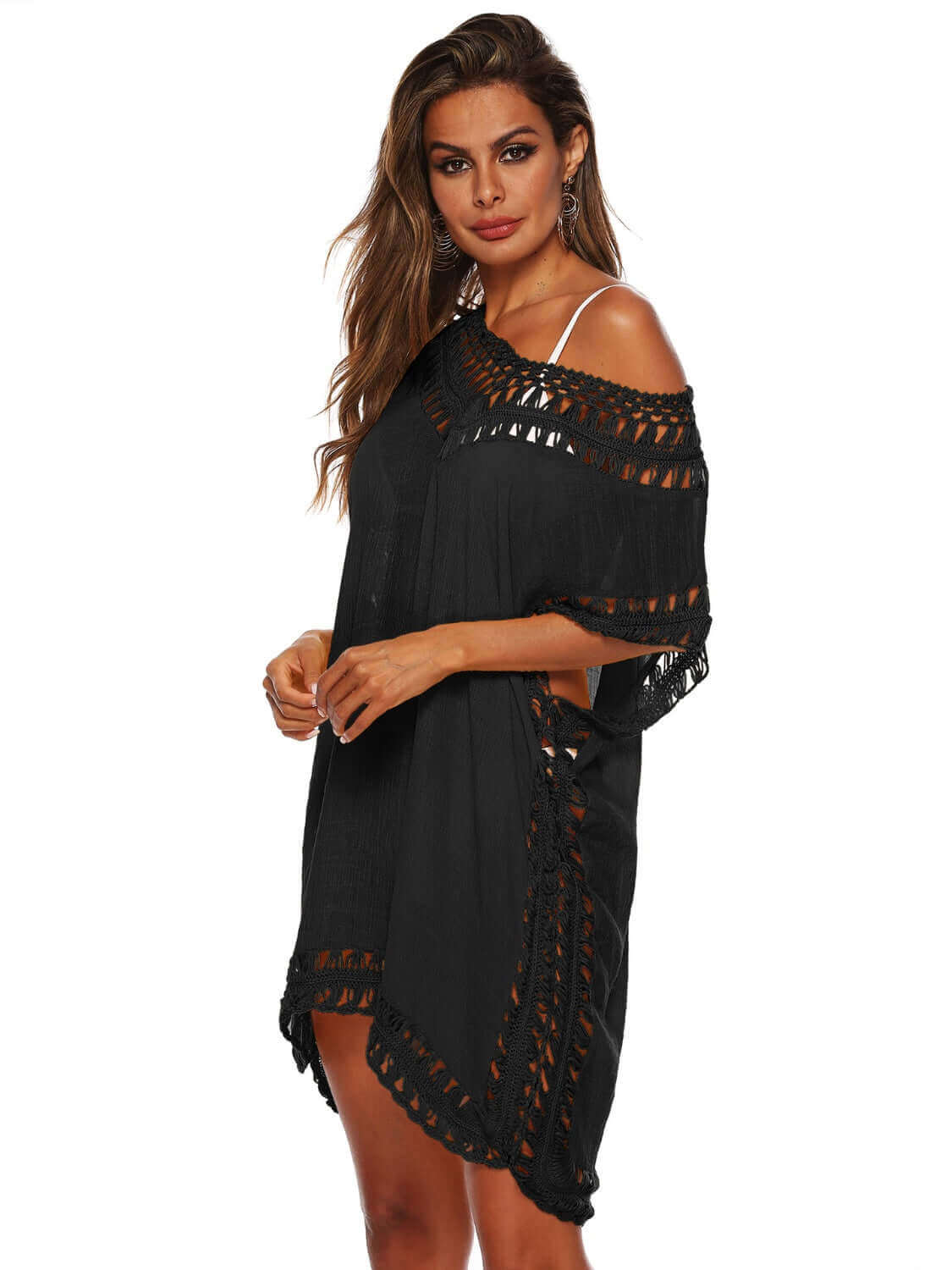 BELLA ROAD Cutout V-Neck Short Sleeve Cover-Up at Bella Road