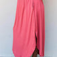 DOUBLJU Comfort Princess Full Size High Waist Scoop Hem Maxi Skirt in Hot Pink at Bella Road