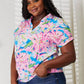 DOUBLE TAKE Floral Notched Neck Short Sleeve Top at Bella Road