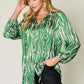 DOUBLE TAKE Full Size Printed Button Up Long Sleeve Shirt at Bella Road