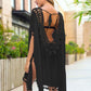 BELLA ROAD Tassel Cutout Half Sleeve Cover-Up at Bella Road