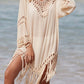 Cutout Fringe Scoop Neck Cover-Up