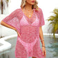 BELLA ROAD Openwork V-Neck Half Sleeve Cover Up at Bella Road