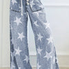 Drawstring Star Wide Leg Jeans - Medium