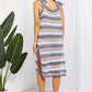 BELLA ROAD Striped Tie Shoulder Split Cover Up Dress at Bella Road