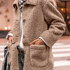 Bella Road Sherpa Pocketed Collared Neck Long Sleeve Jacket - Taupe