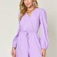 DOUBLE TAKE Full Size Drawstring Long Sleeve Romper at Bella Road