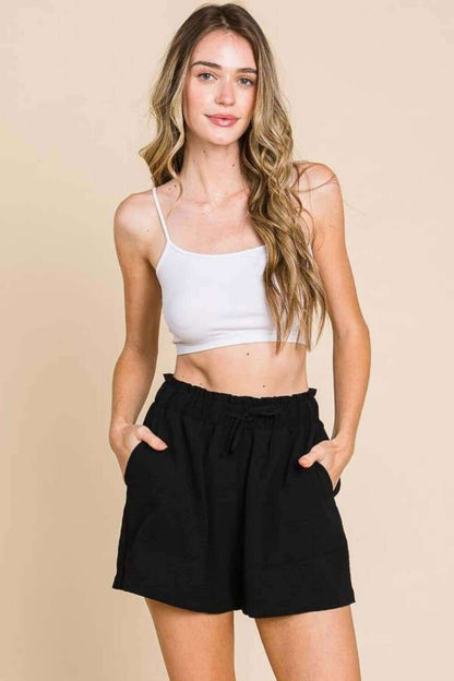 CULTURE CODE High Waist Paper bag Shorts at Bella Road