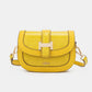 Nicole Lee USA yellow croc embossed crossbody bag with adjustable strap and sleek compact design for stylish on-the-go use.