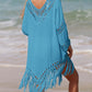 Cutout Fringe Scoop Neck Cover-Up