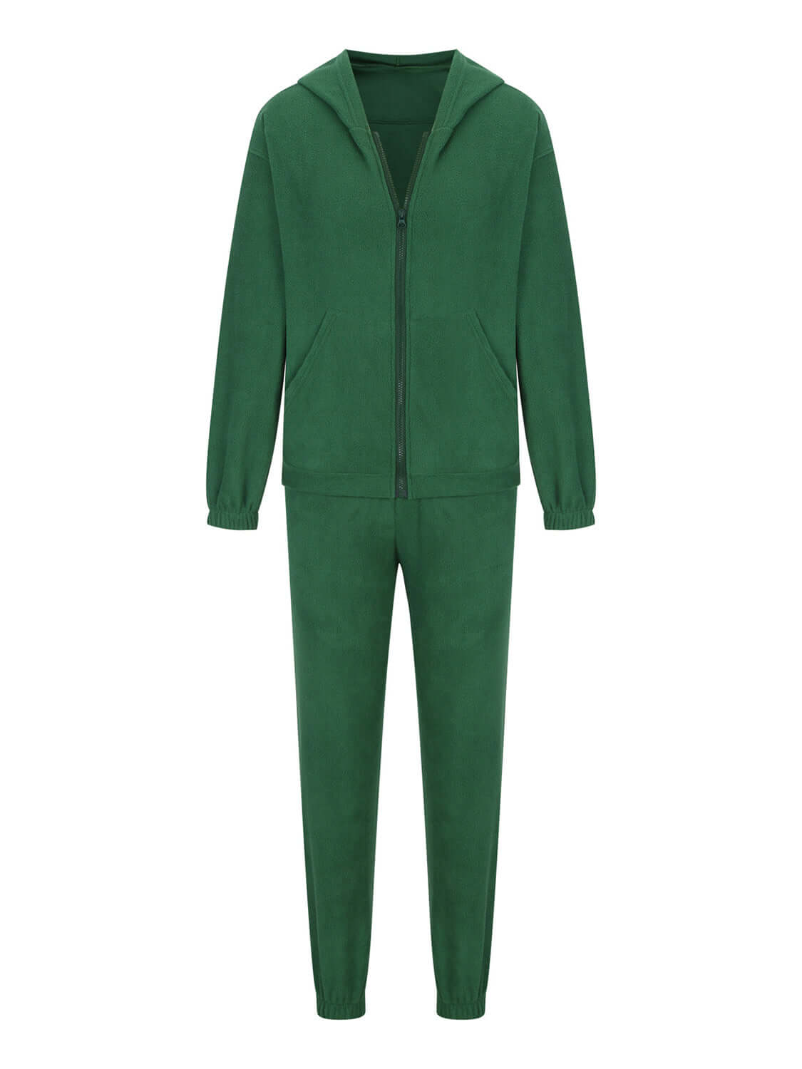 Bella Road Zip Up Long Sleeve Hoodie and Joggers Set in green, cozy two-piece outfit perfect for fall lounging or errands.