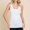 Ribbed Scoop Neck Tank | Full Size - Soft White