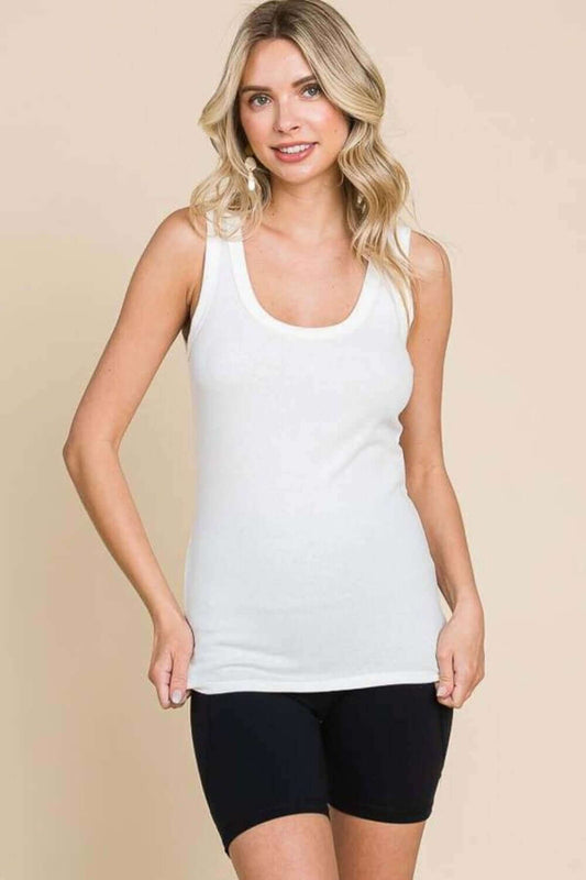 CULTURE CODE Full Size Ribbed Scoop Neck Tank at Bella Road