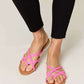 WILD DIVA Crisscross PU Leather Open Toe Sandals at Bella Road