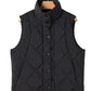 Black Bella Road Snap Down Vest Coat with pockets and quilted texture, perfect for fall and winter warmth and style.