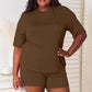 BASIC BAE Full Size Soft Rayon Half Sleeve Top and Shorts Set at Bella Road