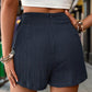 BELLA ROAD Tied Textured High Waist Shorts at Bella Road