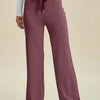 Air Scuba Drawstring Wide Leg Pants - Moonlit Mauve