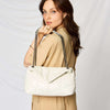 PU Leather Chain Handbag - BEIGE