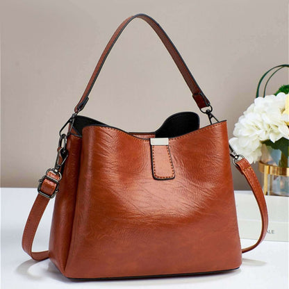 ZENANA Vegan Leather Bucket Shoulder Bag at Bella Road