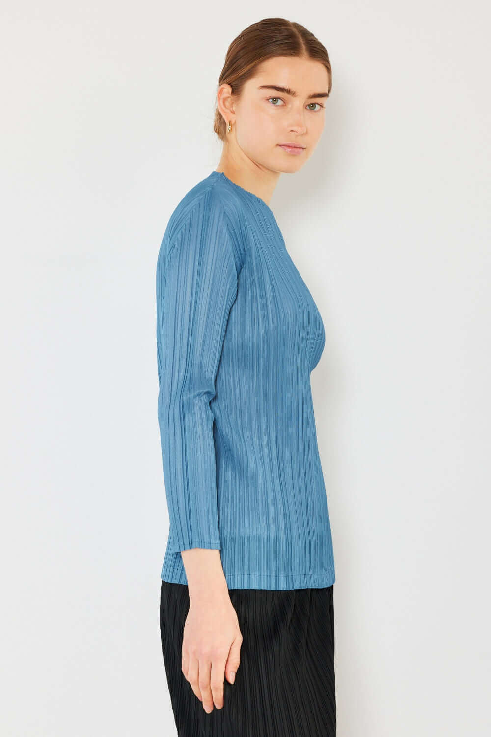 MARINA WEST SWIM Pleated Long Sleeve Boatneck Top at Bella Road