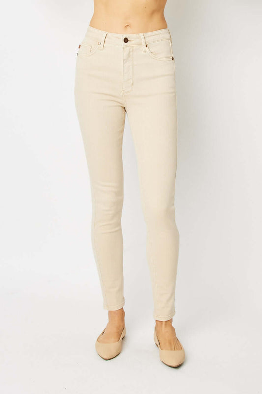 JUDY BLUE Full Size Garment Dyed Tummy Control Skinny Jeans at Bella Road