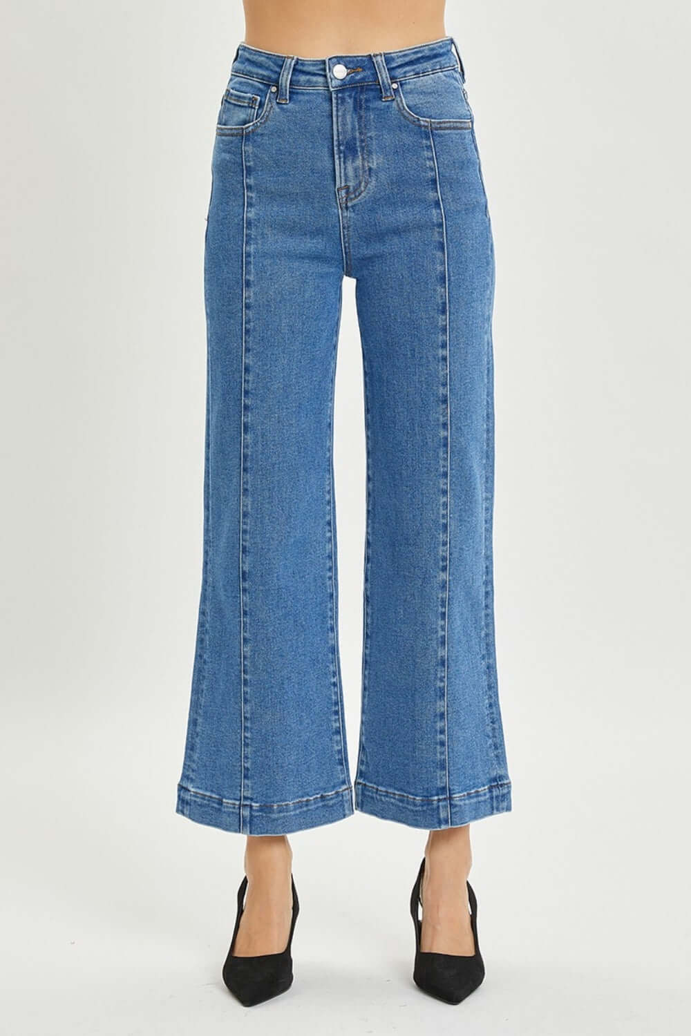 Risen Jeans high-rise wide-leg jeans in blue denim, featuring a flattering high waist and retro wide-leg silhouette, perfect for stylish looks.