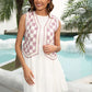 BELLA ROAD Checkered Open Front Sleeveless Cover Up at Bella Road