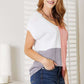 DOUBLE TAKE Color Block V-Neck Knit Top at Bella Road