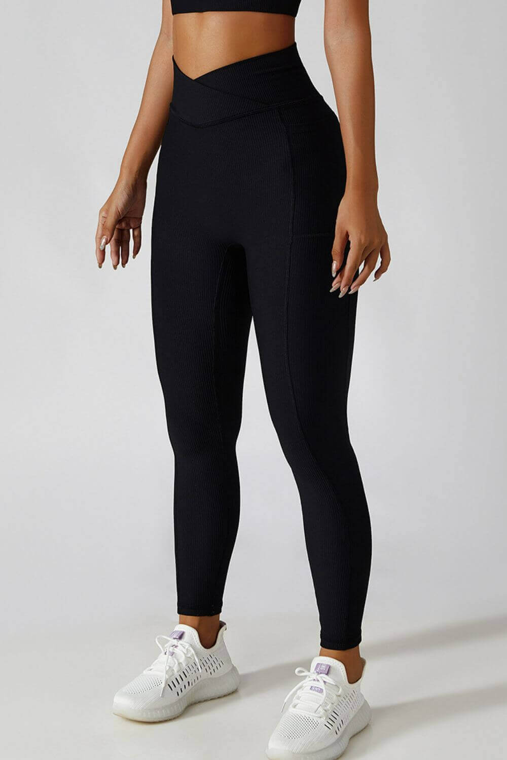 BASIC BAE Crossover Waist Active Leggings at Bella Road