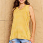 DOUBLJU Talk To Me Full Size Striped Sleeveless V-Neck Top at Bella Road