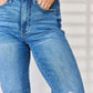 High Waist Distressed Straight-Leg Judy Blue Jeans with trendy ripped detailing