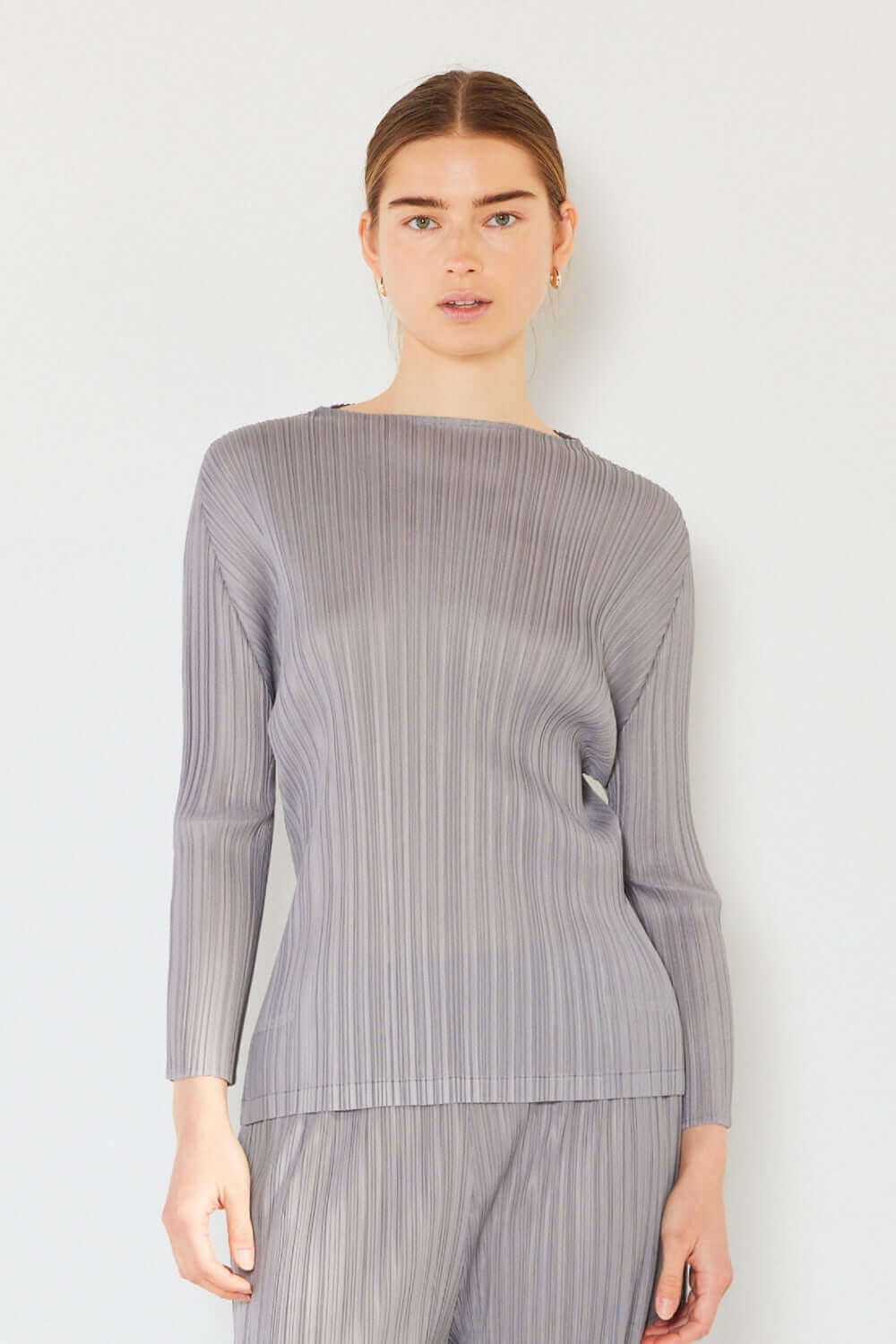 MARINA WEST SWIM Pleated Long Sleeve Boatneck Top at Bella Road