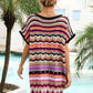 BELLA ROAD Rainbow Stripe Scalloped V-Neck Cover-Up Dress at Bella Road