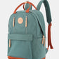 Himawari waterproof backpack bag with multilayer pockets in teal and orange, perfect for everyday and outdoor adventures.