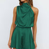 Turtleneck Sleeveless Romper - Forest