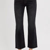 RISEN Tummy Control Mid Rise Crop Straight Jeans - Black