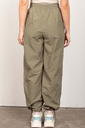 VERY J Drawstring Woven Parachute Joggers at Bella Road