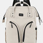 Beige Himawari waterproof backpack with multilayer pockets for organized storage and secure daily commutes.