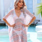 BELLA ROAD Slit Openwork V-Neck Cover Up at Bella Road