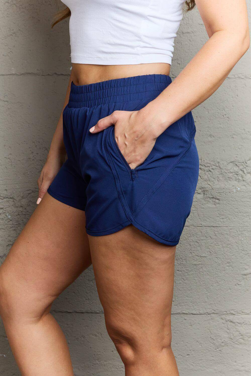 NINEXIS Reach My Goals Zipper Pocket Detail Active Shorts at Bella Road