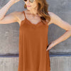 Lace Trim V-Neck Cami | Full Size - Caramel