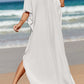 BELLA ROAD Slit V-Neck Half Sleeve Cover-Up at Bella Road