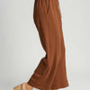 Umgee Full Size Drawstring Wide Leg Pants with Pockets - Rust