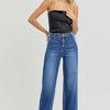 RISEN Full Size High Rise Wide Leg Jeans with Slanted Pockets - Dark