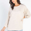 Drop Shoulder Puff Sleeve Top - Oatmeal Ivory