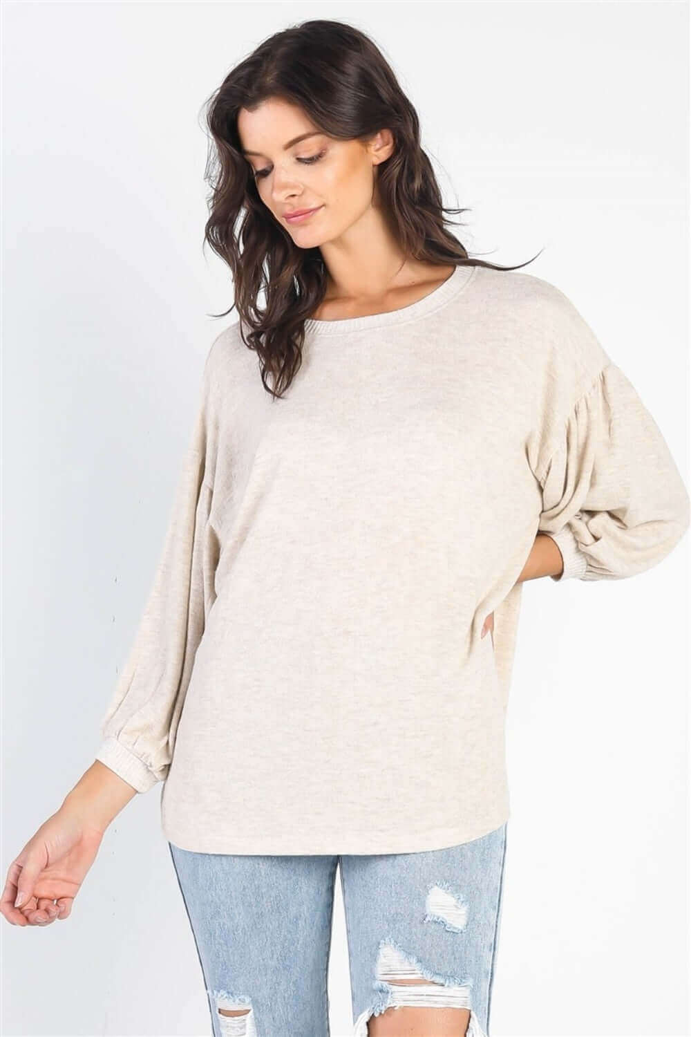 TASHA APPAREL Drop Shoulder Puff Sleeve Top at Bella Road