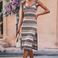 BELLA ROAD Striped Tie Shoulder Split Cover Up Dress at Bella Road