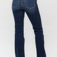 Frayed Hem Bootcut Jeans - Judy Blue Jeans back view showcasing distressed detailing and stylish, modern bootcut fit.